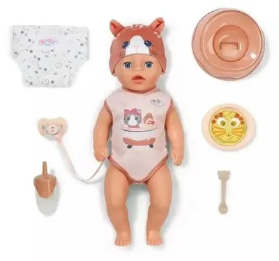 Image de BABY born Lena, poupée de 36 cm, combinaison avec motif chat, 7 fonctions, à partir de 1 an