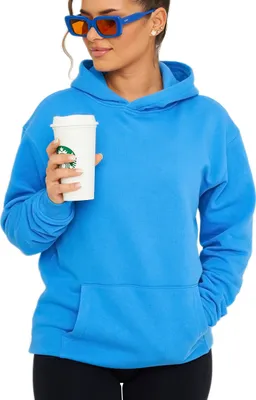 Produktbild von DAILY Baumwolle Damen Kapuzenpullover Unifarben im Oversize Schnitt - Kapuzenpullover Loose-Fit Damen Basic Oversized Kapuzensweatshirt Raglan Kapuzenpullover Sweater