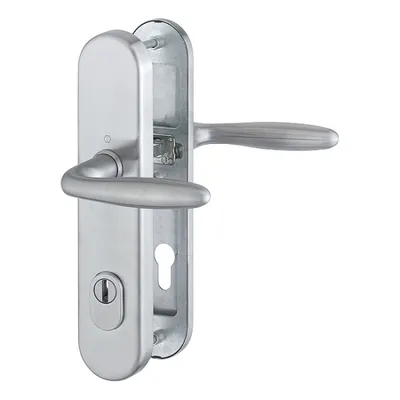 Produktbild von HOPPE Verona Schutz-Langschild-Türgriff-Garnitur mit Zylinder-Abdeckung für Außen-/Wohnungsabschluss-Türen, F69 Edelstahl matt, E1800Z/3332ZA/3310 ES1, 10 / 92 Griff / Griff