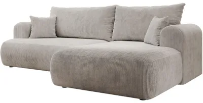 Produktbild von Selsey Ovo Cord – Ecksofa Schlaffunktion, Bettkasten, Cordstoff, rechts, Graubeige
