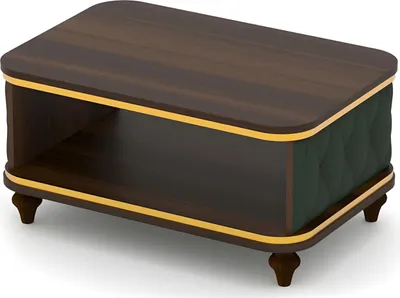 Image de Table basse de bureau de luxe avec étagère Table d'appoint Table en bois Or