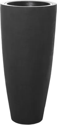 Produktbild von VIVANNO Pflanzkübel Fiberglas CITY Rund, Kieselanthrazit Steinoptik - 47x100 cm