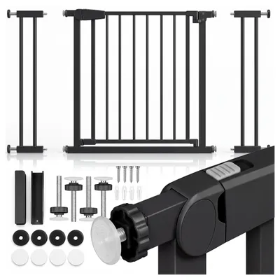 Produktbild von Treppenschutzgitter Türschutzgitter für Kinder Sicherheitsgitter für Treppen Türen 75–110 cm Babyprotect Schwarz ohne Bohren