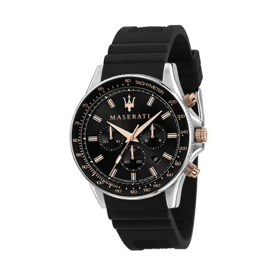 Image de Maserati silicone montre-bracelet chronographe SFIDA hommes noir D2UMAR8871640002