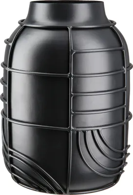 Produktbild von Gilde Vase, "Labyrinth", Metall, schwarz, VE 2, L. 17 cm, B. 17 cm, H. 20 cm 55270 4063387552704