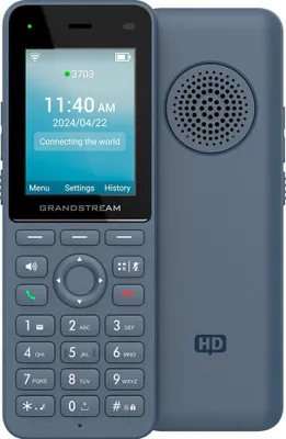 Produktbild von Grandstream IP-Telefon WP826, Dualband Wireless, Grau, 148 x 53 x 17 mm, Dual-MIC-Design mit Noise Shield-Technologie, Konfigurierbare Push-to-Talk Taste