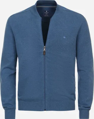 Produktbild von REDMOND Casual Herren Strickjacke College Zipper Comfort Mittelblau XXL