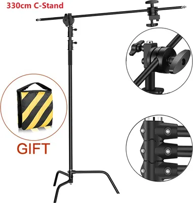 Immagine prodotto di Supporto fotografico a C, design pieghevole, struttura in acciaio inossidabile, oro