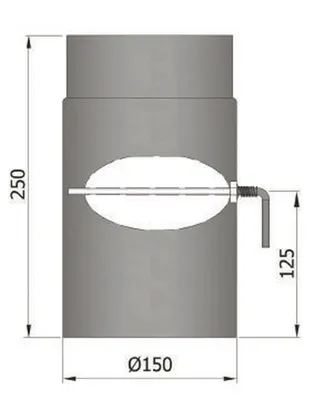 Produktbild von Rauchrohr mit Klappe 150x250 mm grau