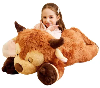 Productafbeelding van Hooglandkoe knuffel, 85 cm groot, pluche knuffel, cadeau voor kinderen