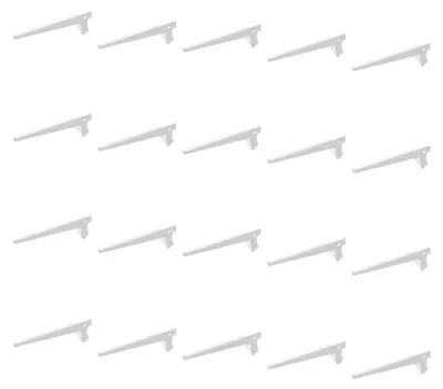 Zdjęcie produktu dla Emuca Pakiet 20 wsporników do półek drewnianych/szklanych, rozstaw profili 50 mm, długość 400 mm, Stal, Biały