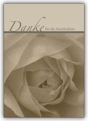 Produktbild von Schöne Trauer Dankeskarte mit Rose: Danke für die Anteilnahme