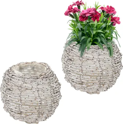 Produktbild von relaxdays Runder Blumentopf im 2er Set