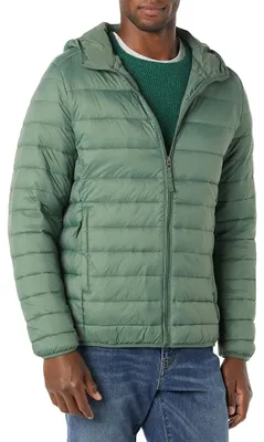 Produktbild von A. Essentials Herren Wasserabweisende Verstaubare Übergangsjacke, Grün, M