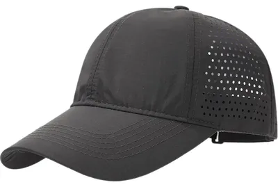 Image de Casquette de baseball pour hommes et femmes, en mesh, séchage rapide, gris foncé, réglable, en polyester