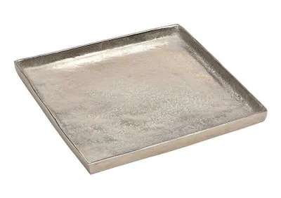 Produktbild von Tablett Dekoteller silber Metall massiv Tischdeko Schale Dekoschale Dekotablett(Modell 3: 30 x 30 cm)