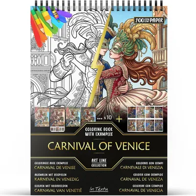 Productafbeelding van Kleurboek voor Volwassenen Carnaval van Venetië, Papier 200 g/m²