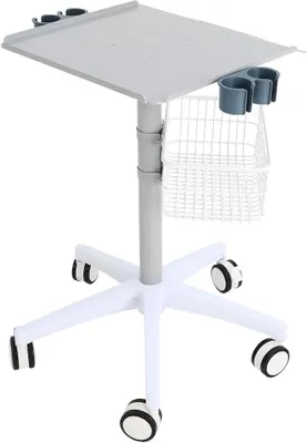 Productafbeelding van Mobiele trolley voor schoonheidssalons, rolwagen, medische trolley, laboratoriumwagen, apparatuurwagen met groot tafelblad (49 x 43 cm), in hoogte verstelbaar (85-110 cm)