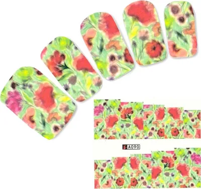 Produktbild von Tattoo Nail Blumen Blätter Aufkleber Nagel Sticker
