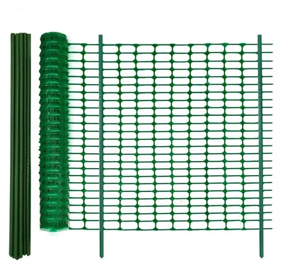 Geflügelnetz 30 m, HDPE, 25 Pfähle + 100 Kabelbinder, grün