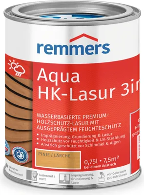 Produktbild von Remmers Aqua HK-Lasur 3in1 pinie/lärche (RC-260) 0,75 l, Holzlasur