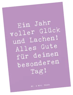 Produktbild von Mr. & Mrs. Panda Postkarte Spruch 2014 Geburtstag - Lavendeltraum - Geschenk, bildkarte, Geburtstagskind, Postkarten, Fotokarte, Alter, Grußkarte, Wunsch, Ansichtskarten