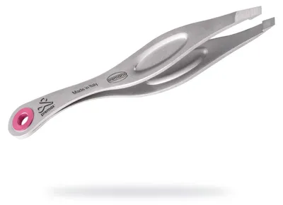Image de Premax Ringlock Pincette droite en acier inoxydable - épilation 9,5cm - Rose
