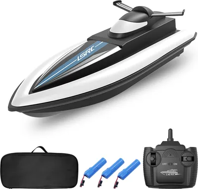 Zdjęcie produktu dla Zdalnie sterowana łódź wyścigowa LSRC RC Boat 2.4 GHz Wodoodporna zabawka na jezioro, basen, morze Prezent dla dzieci, chłopców i dziewczynek