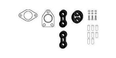 Produktbild von HJS 82 45 7803 Montagesatz Auspuffanlage Abgasanlage für MITSUBISHI COLT III (C5A)