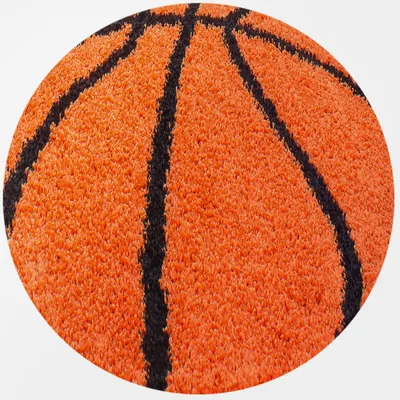 Obrázok produktu pre Carpetsale24 Detský koberec s vysokým vlasom, futbalový a basketbalový motív, moderný a mäkký, do izby pre chlapcov aj dievčatá, rozmery: 100 cm, okrúhly