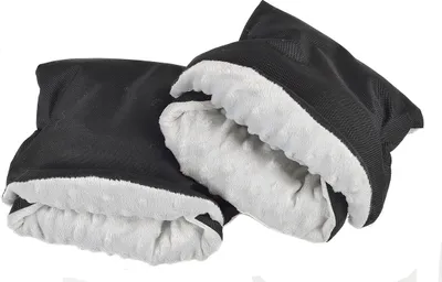 Produktbild von Handmuff, Schwarz, mit Minky, Handwärmer für Herbst und Winter, Polar Minky [073]