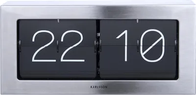 Produktbild von Karlsson - Wand-/Tischuhr Boxed Flip - Gebürsteter Stahl - 37x17,5x9cm