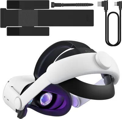 Produktbild von KIWI Design Enhanced Elite Strap, stirnband für Quest 2 mit Batterieband, 4-in-1 Quest 2 Kopfbandzubehör (Batterie nicht im Lieferumfang enthalten)