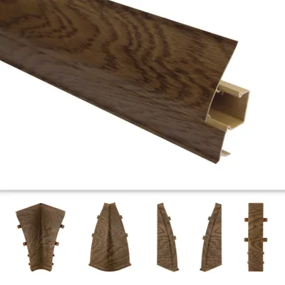 Produktbild von PVC Sockelleisten Sparpakete Fußbodenleisten 23x65mm Modern Kabelkanal