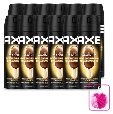 Produktbild von 12 x Axe Magnum Gold Caramel Billionaire Deodorant Bodyspray 150 ml - Sparpackung - 12 Stücke