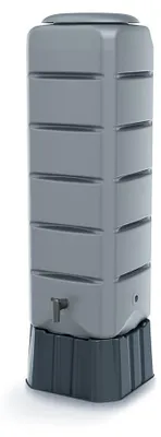 Produktbild von Regentonne grau STANDARD eckig 120 L inkl. Sockel und Hahn