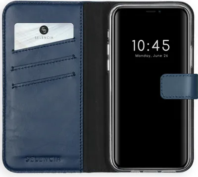 Immagine prodotto di Custodia a libro in vera pelle Selencia per iPhone 12 Pro Max - Blu