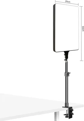 Zdjęcie produktu dla Lampa wideo LED, regulowana jasność, dwukolorowa regulacja temperatury barwowej, biurko 60 cm, statyw