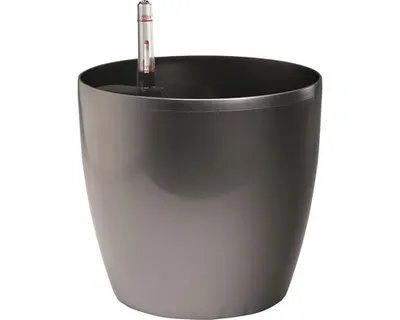 Produktbild von Pflanztopf FloraSelf Kunststoff glänzend Ø 35 cm H 32 cm anthrazit inkl. Wasserstandsanzeiger, Erdbewässerungsystem und