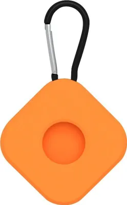 Produktbild von Mobigear Square Key  Apple AirTag Hülle Flexibles Silikon Schlüsselanhänger - Orange