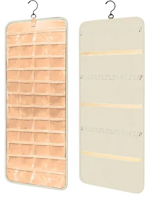 Immagine prodotto di Organizzatore da appendere per gioielli con 76 scomparti, colore bianco