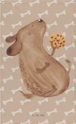 Produktbild von Mr. & Mrs. Panda Wandbild Hund Keks - Hundeglück - Geschenk, Wandtuch, Hungrig, Sprüche, glücklich, Wandteppich, Tapisserie, Hängedeko, Leckerli, Wandbehang, Gobelin