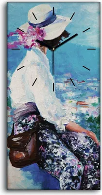 Produktbild von Dekor Leinwand Uhr Wandbilder 30x60 Malerei Frauen Blumen Stadt Berg Kunst - schwarze Hände