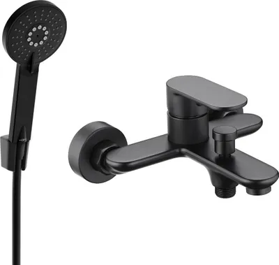 Produktbild von Mexen Milo R40 Wannenbatterie mit Brausegarnitur, Schwarz - 7133R40-70