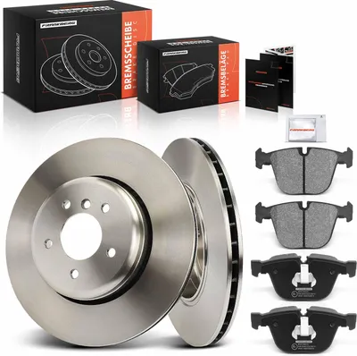 Produktbild von Frankberg 2x Bremsscheiben 4x Bremsbeläge Hinterachse für BMW 5er E60 E61 6er E63 E64