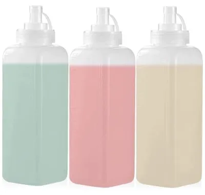 Zdjęcie produktu dla Butelki wyciskane do sosów zestaw 3 sztuki pojemność 1000 ml