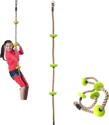 Obrázek produktu pro Gymnastické lano 2m se zelenými uzly, Lano na lezení