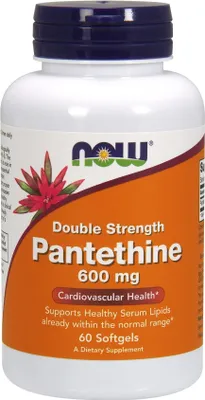 Produktbild von NOW Foods - Pantethin, 600mg, 60 Weichkapseln