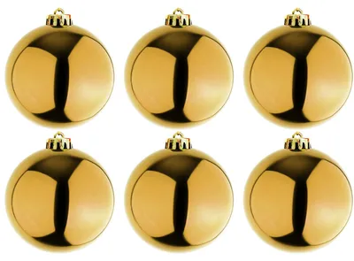 6 Stück XL Christbaumkugeln Weihnachtsbaumkugeln Baumschmuck Gold Ø 15cm