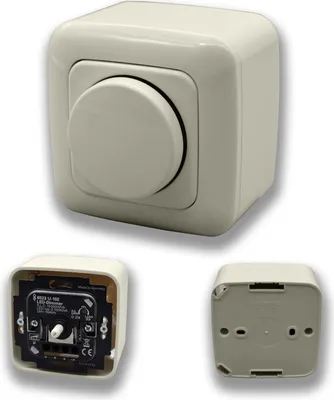 Produktbild von Busch Jäger LED Dimmer 6523U-102 Aufputz Komplett Set DURO 2000 Cremeweiß
